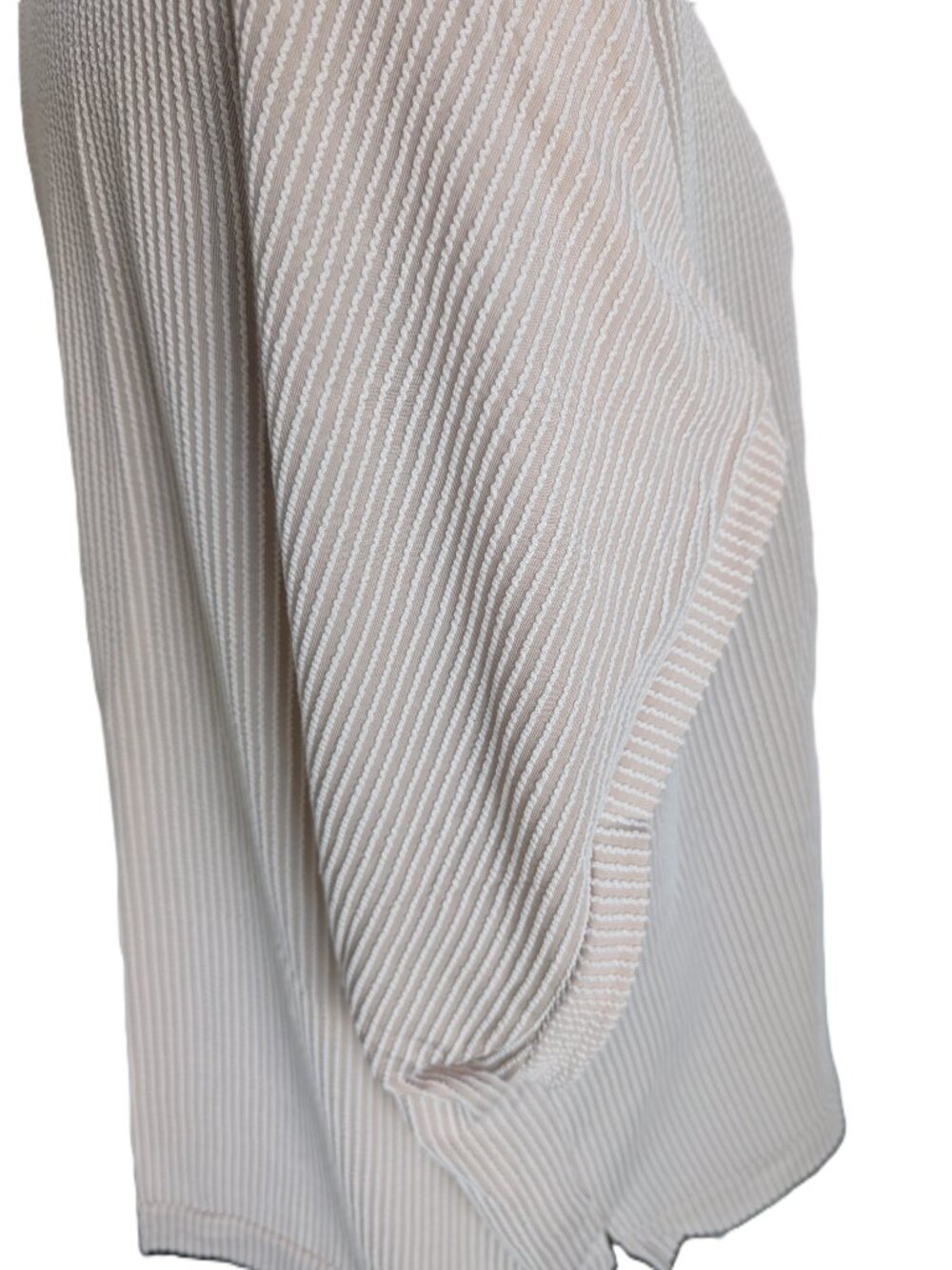 Beige Ribbed Oversized Boxy Top | Medium - Picture 5 of 9